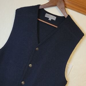 Grandpa Aesthetic‎ Wool Men's Classic Navy Blue Vest